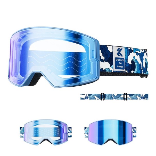 Ochelari de schi unisex 13 x 9,2 cm Dublu strat UV400 Protecție împotriva radiațiilor UV Ochelari pentru schi snowboard sporturi de iarnă 1