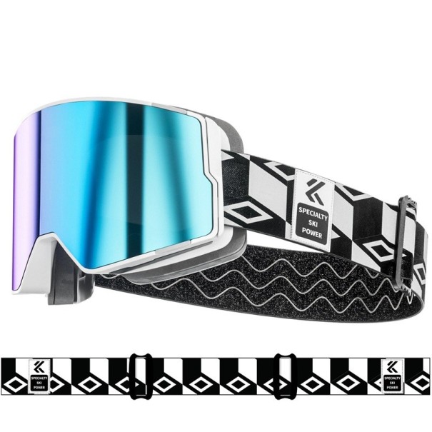 Ochelari de schi unisex 13 x 9,2 cm UV400 Protecție împotriva radiațiilor UV Ochelari pentru schi snowboard sporturi de iarnă albastru