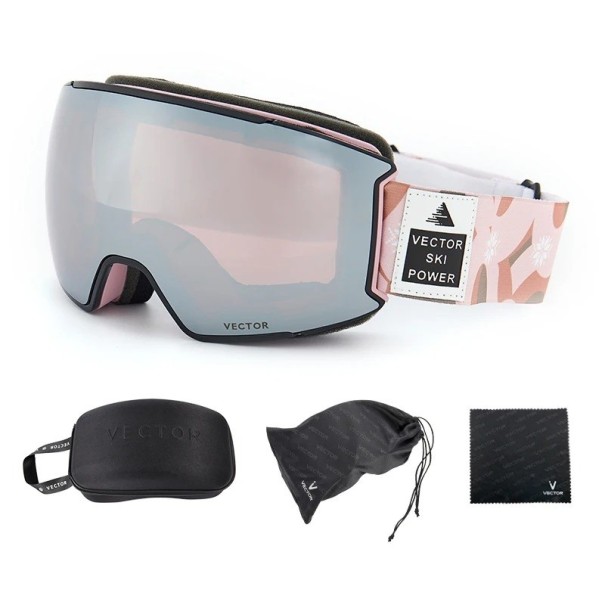 Ochelari de schi Unisex UV400 Plastic Nemistuitori cu Inscripție Vector Roz Confortabili Sporturi în Aer Liber Viziune Sigură Stilizați 1