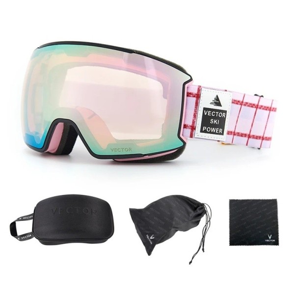 Ochelari de schi Unisex UV400 Plastic Nemuritor cu Inscripția Vector Roz Confortabili Outdoor Sport Viziune Sigură Stilată 1