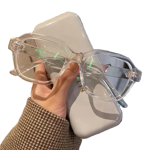 Ochelari pătrați din plastic împotriva luminii albastre Protecție pentru ochi atunci când lucrați la calculator Afișe de citit Design unisex elegant transparent