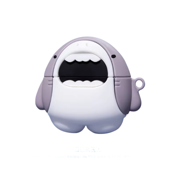 Ochrana pre AirPods 1 2 Žralok Tlmiče nárazov Ochrana pred poškrabaním, prachom a vlhkosťou Pohodlný úchop Jednoduchý prístup k nabíjaciemu portu 1