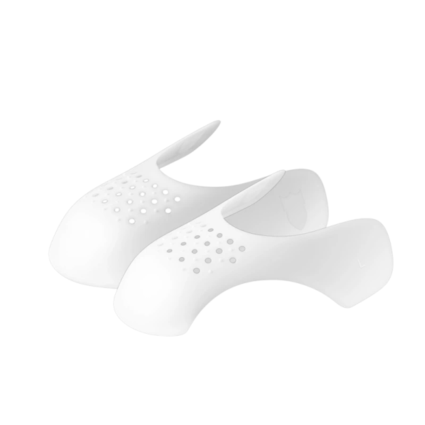 Ochraniacze na buty zapobiegające zginaniu 1 para uniwersalnych wkładek do butów rozmiar 40-46 męskie plastikowe wzmocnienia palców buty antypoślizgowe biały