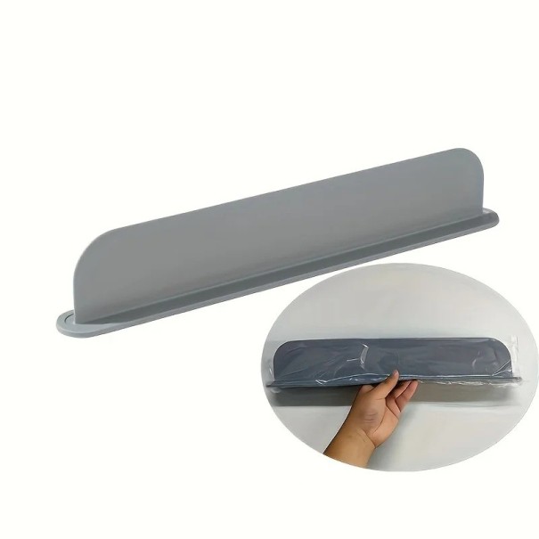 Ochranná lišta k dřezu 49 x 8,5 x 5 cm Silikonová Zábrana proti striekajúcej vode Prísavky Spodná stabilizácia Kuchynská bariéra sivá