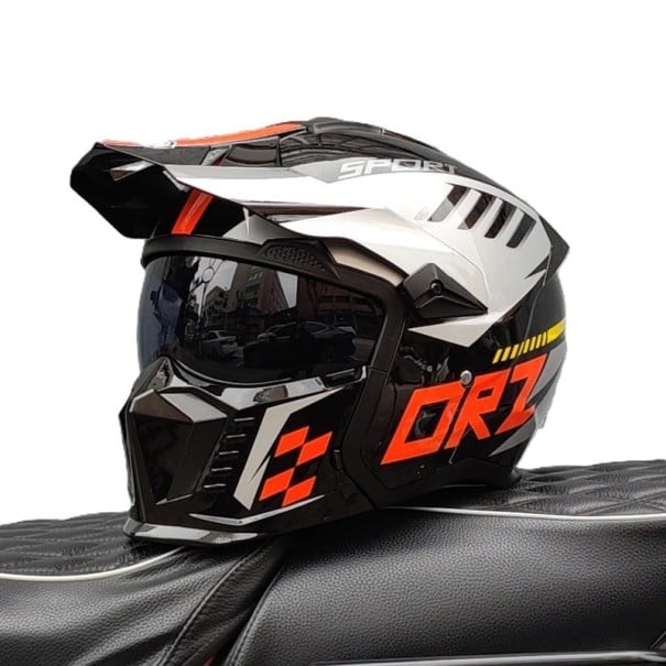 Ochranná motocyklová integrální helma Sklopný zorník a kšilt proti slunci Odolná ABS skořepina Pro motorku enduro skútr černá M