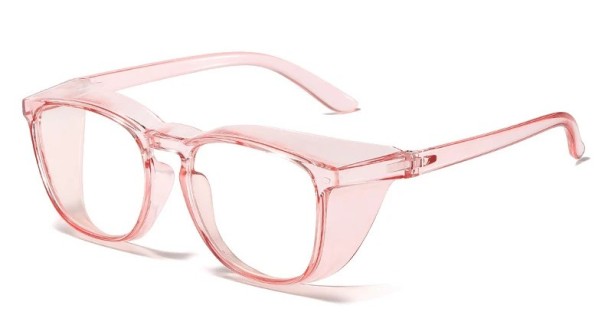 Ochranné brýle 50 mm čočky 143 mm šířka Proti zamlžení Boční kryty Ochrana proti modrému světlu Unisex čtecí brýle růžová