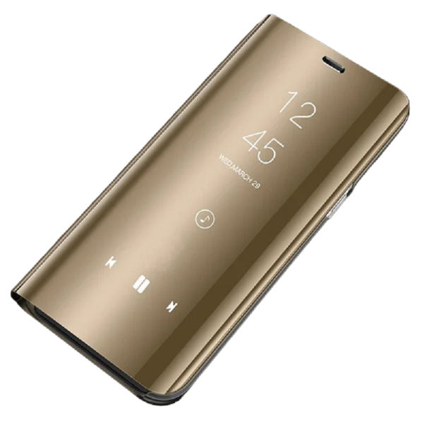 Ochranné flipové pouzdro se zrcadlovým efektem na Samsung Galaxy S9 Plus zlatá