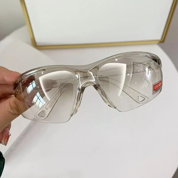 Ochranné pracovní brýle UV400 PC rám čiré čočky Unisex lehké bezpečnostní brýle proti prachu a nárazu šedá
