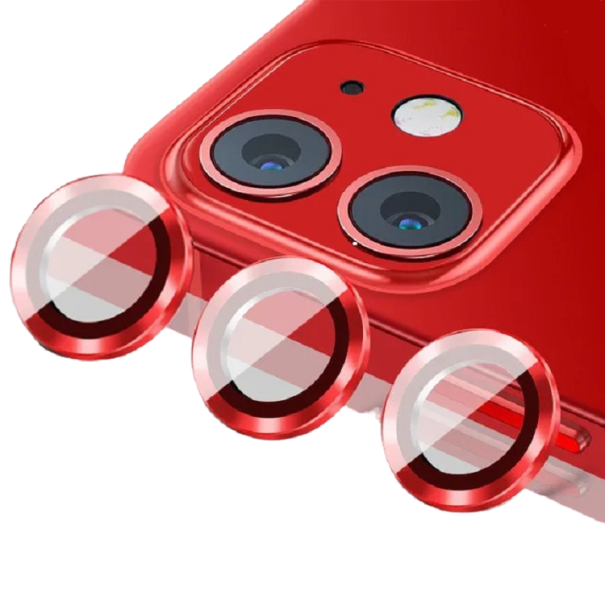 Ochranné sklo na zadní kameru pro iPhone 15 Plus červená