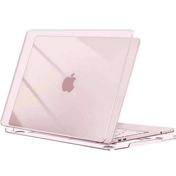 Ochranný kryt na MacBook Neo 13 palců model S3404 tenké dvoudílné pouzdro odolné proti poškrábání a otiskům prstů do školy i práce růžová