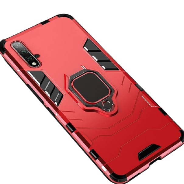 Ochranný kryt pro Huawei P30 Pro s kovovým kroužkem červená