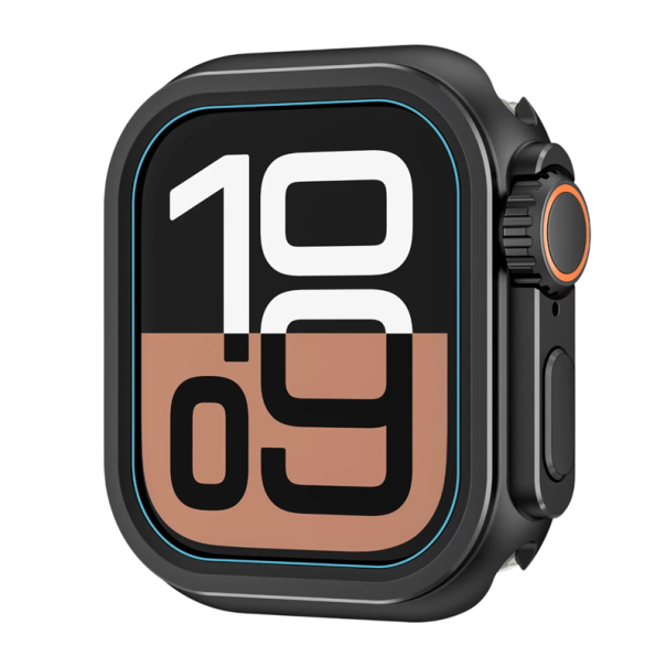 Ochranný kryt rámu pro Apple Watch 46 mm Series 10 Kovový nárazník z nerezové oceli Pouzdro na chytré hodinky iWatch Stylový ochranný bumper černá
