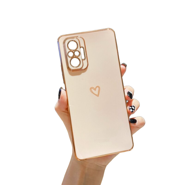 Ochranný kryt se srdíčkem pro Xiaomi Redmi 10C béžová