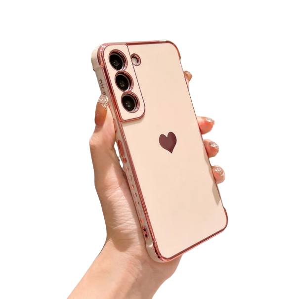 Ochranný kryt so srdcom na Samsung A54 5G svetlo ružová