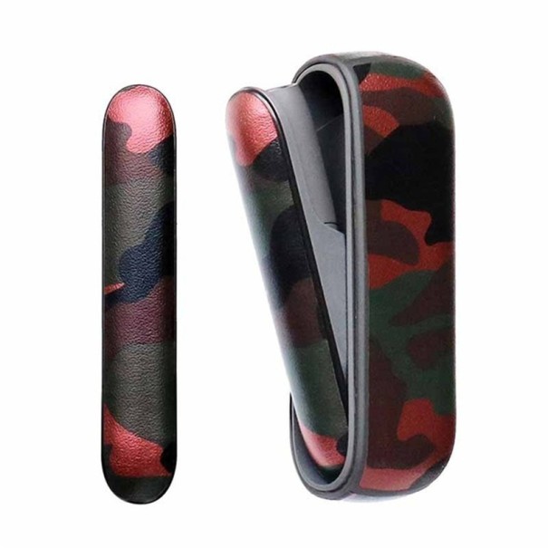 Ochranný obal s maskáčovým vzorom pre IQOS 3.0 červená