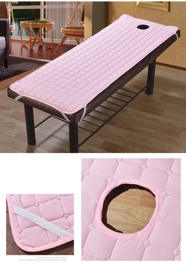 Ochranný potah na masážní křeslo 190x70cm s otvorem na obličej Elastický hygienický přehoz SPA Kosmetika Wellness Pohodlný prodyšný materiál růžová