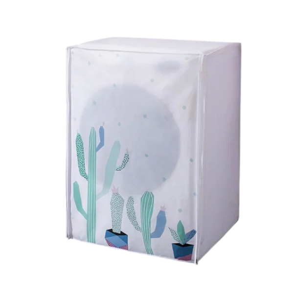 Ochranný potah na vrchom plnenú práčku 86 x 62 x 55 cm Motiv kaktusy Zips hore aj vpredu PEVA ochrana pred prachom a znečistením 1