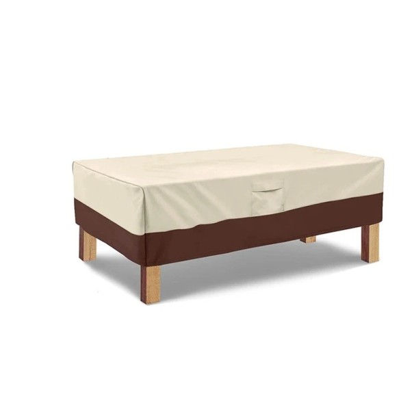 Ochranný potah na zahradní nábytek 160 x 160 x 80 cm voděodolný kryt proti prachu větru dešti venkovní potah se stahovací šňůrou béžova