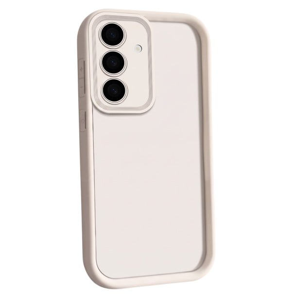 Ochranný silikónový kryt na Samsung Galaxy A55 5G Jednolitý bez vzoru Matný povrch Vyvýšené hrany Zvýšený lem fotoaparátu Do kapsy biela