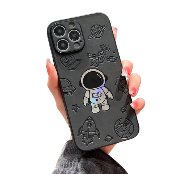 Ochronne etui z astronautą do iPhone&#39;a 15 Pro Max czarny