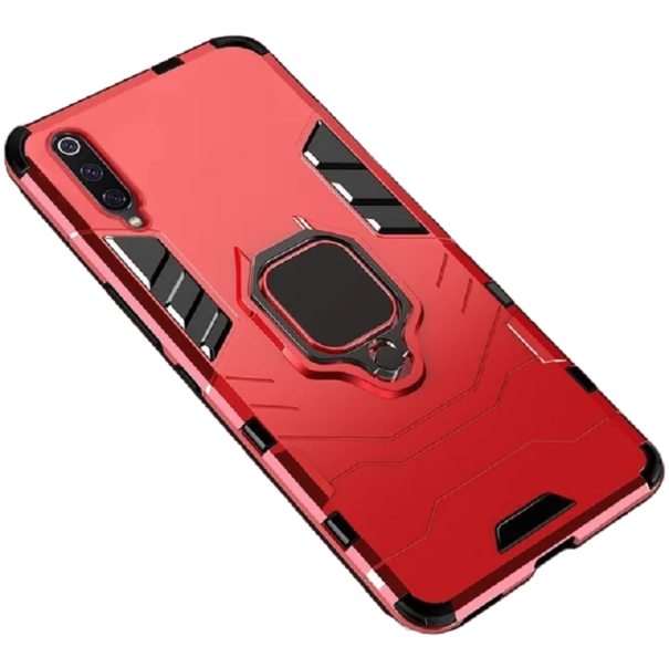 Ochronne etui z magnesem i podstawką do Samsunga Galaxy A30s czerwony