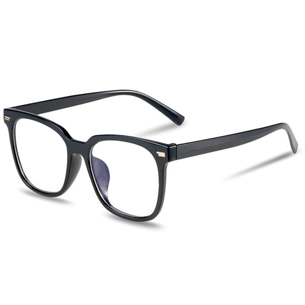 Óculos contra a luz azul para trabalhar no computador e com o telemóvel Lentes transparentes Rebites decorativos nos cantos Armação quadrada preto