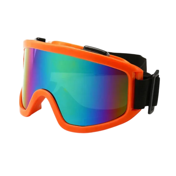 Óculos de moto com lentes coloridas 17 x 7,2 cm Óculos de proteção para moto em PC e ABS Óculos desportivos resistentes ao vento e poeira laranja