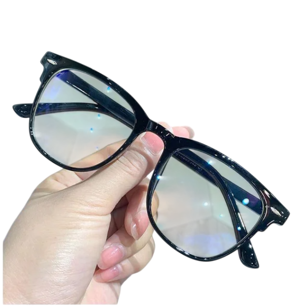 Óculos de plástico para distância dioptria -2,00 Filtro de luz azul Design unisex elegante Armação leve Proteção ocular ao trabalhar no computador preto