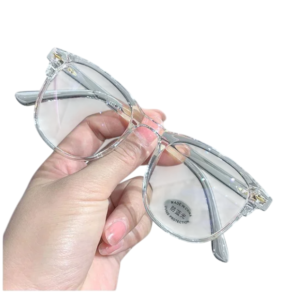 Óculos de plástico para longe dioptria -3,00 Pernas de titânio Filtro de luz azul Armação leve de plástico Óculos unisex estilosos para uso diário Transparente