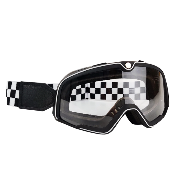 Óculos de proteção para motocicleta com lente PC clara filtro UV 20 x 9 cm Óculos de moto contra o vento e poeira Proteção ocular durante a condução preto