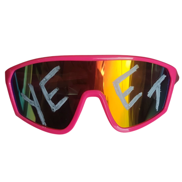 Óculos de sol desportivos de plástico para crianças 13 x 5 x 13 cm Óculos com a inscrição YEET proteção UV Óculos estilosos para rapazes e raparigas no verão rosa