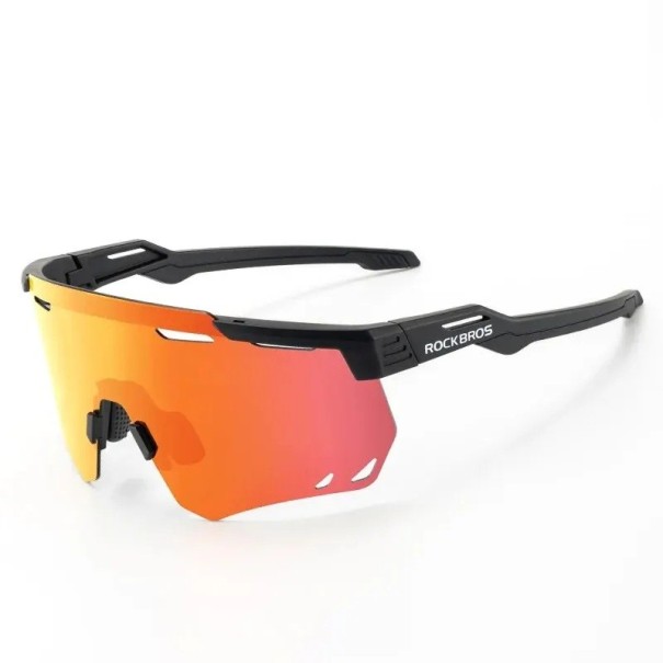 Óculos de sol desportivos ROCKBROS UV400 com lentes em PC e armação em TR90 para ciclismo, corrida e atividades ao ar livre para homens laranja