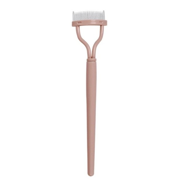 Oddeľovač rias s kovovými zubami 12,8 x 2,6 x 1,6 cm Nerezový hrebeň na riasy Kefka na riasenku ABS nástroj na make-up Pre rovné a zatočené béžová