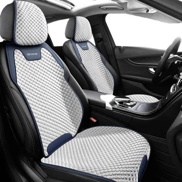 Oddychający pokrowiec na fotel samochodowy Pokrowiec na przednie siedzenie Niebieska, antypoślizgowa podkładka na siedzenie samochodowe, uniwersalna 1