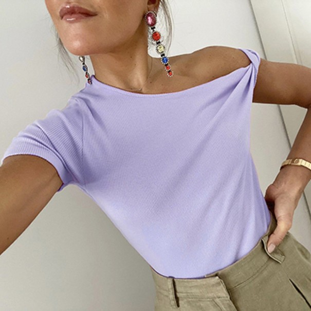 Off-shoulder-topp för damer A1088 ljuslila S
