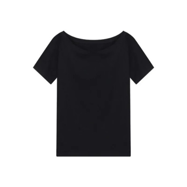 Off-the-Shoulder Top Loose Fit Casual Women's Top Elegant Comfortable Style Fashionable Top for Work and Leisure black S