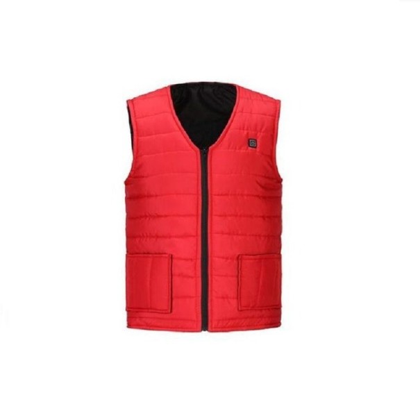 Ogrzewana kamizelka zimowa męska T1168 czerwony 4XL