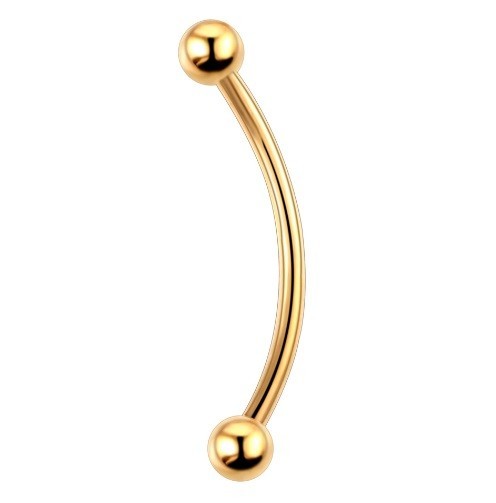 Ohnutý piercing do jazyka J2582 lesklá čierna 16 mm