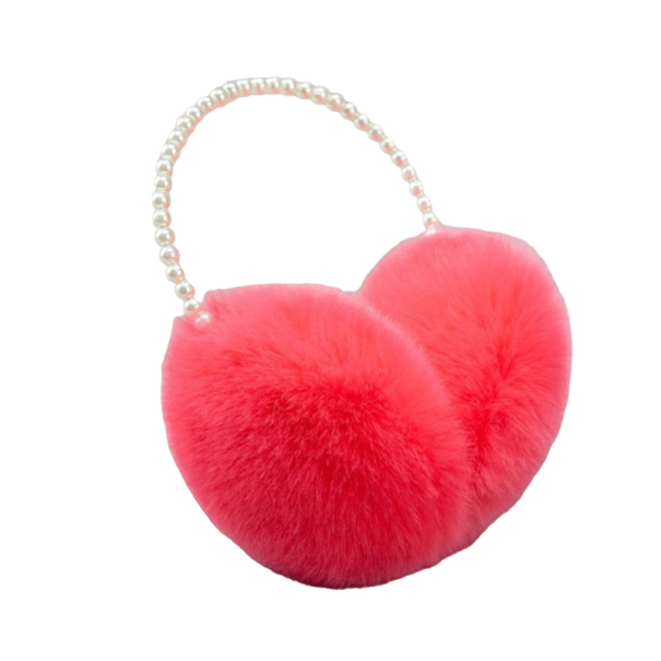 Ohrenwärmer mit Perlen rote Melone