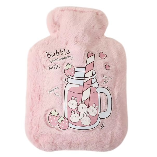 Ohrievací vak 500 ml 15 x 23 cm Kawaii mäkká fľaša na horúcu vodu Prenosný ohrievač rúk brucha krku a ramien do postele 1