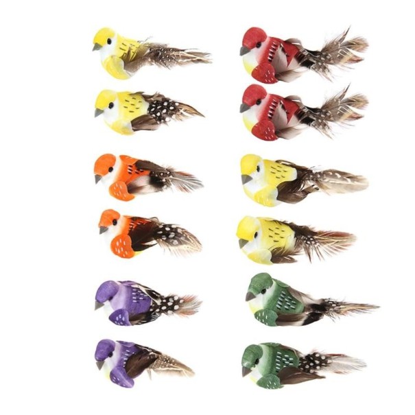 Oiseaux décoratifs 12 pcs 1