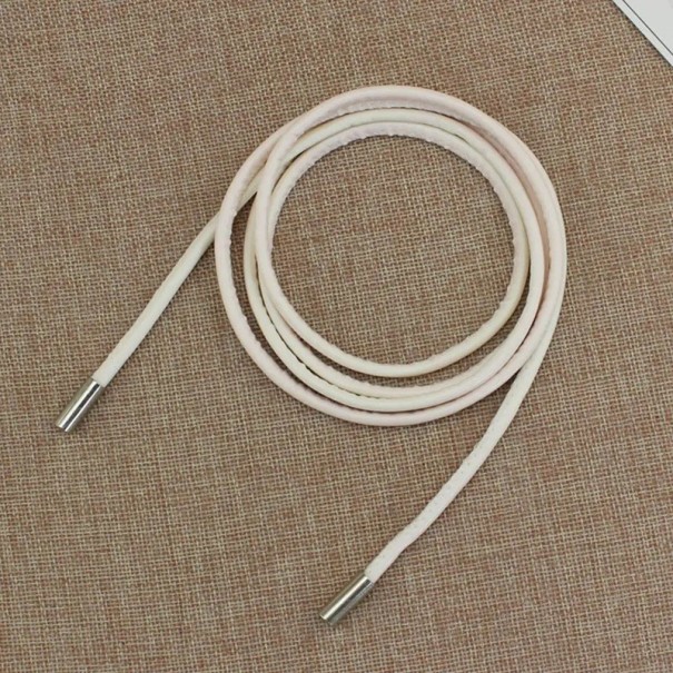 Okrągły skórzany pasek do sukienki wykonany ze skóry PU 150 x 0,5 cm Elegancki damski pasek do wiązania w talii Modny dodatek do sukienek Spódnic Tunik biały