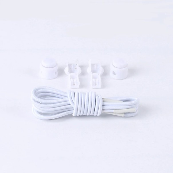 Okrúhle šnúrky do topánok bez zaväzovania Elastické šnúrky 100 cm Rýchle obúvanie Športové pohodlie Pohodlné nosenie Vhodné pre deti i dospelých biela