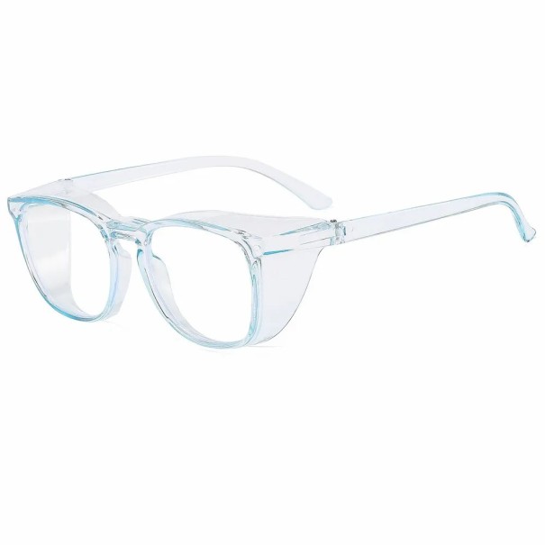 Okulary ochronne 147 mm ramka PC 26 g Przezroczyste przeciwmgielne Ochrona przed niebieskim światłem Osłony boczne Okulary robocze niebieski