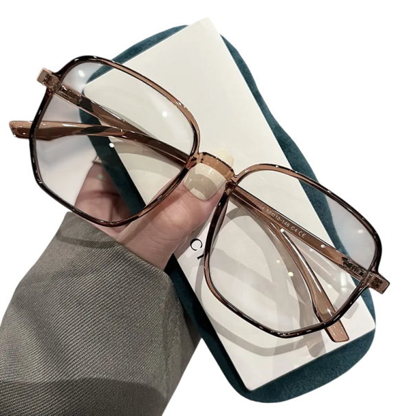 Okulary plastikowe z filtrem światła niebieskiego Ochrona oczu podczas pracy przy komputerze Łagodzenie zmęczenia oczu Okulary do codziennego noszenia brązowy