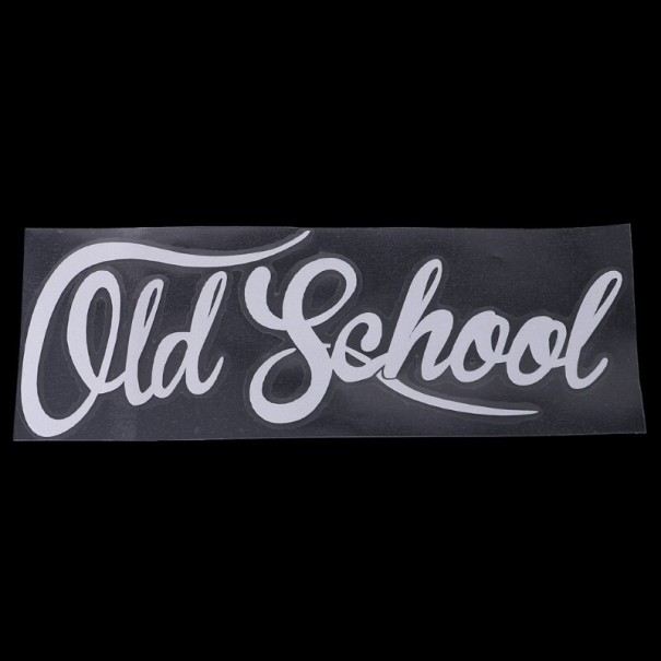 Old School Car Sticker white