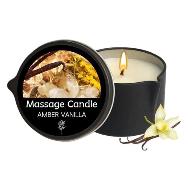 Olejová aromaterapeutická svíčka vonná svíčka 6,4 x 4 cm v dóze pro relaxaci a vytvoření příjemné atmosféry v interiéru Amber Vanilla