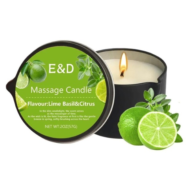 Olejová svíčka aromaterapeutická 5,7 x 5,5 cm vonná svíčka pro relaxaci a uvolnění napětí v domácím prostředí Lime Basil & Citrus