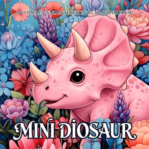 Omalovánci cu motive de dinozauri ilustrații detaliate 20 x 20 cm 24 pagini unidirecționale colorare pe hârtie pentru copii și adulți