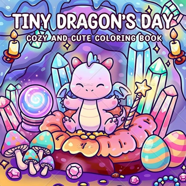 Omalovánci cu motive de dragoni ilustrații drăguțe 20 x 20 cm 24 pagini unilaterale colorare pe hârtie pentru copii și adulți